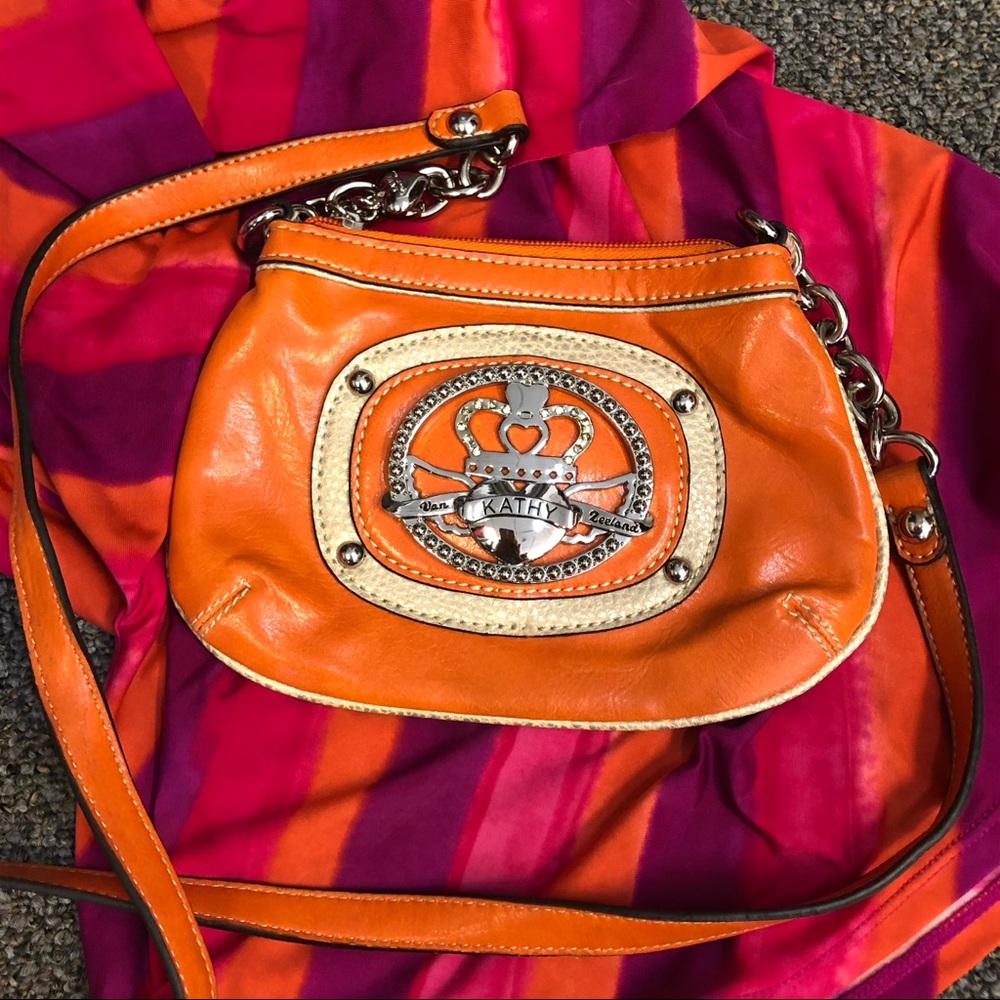 KATHY VAN ZEELAND ORANGE MINI CROSSBODY PURSE